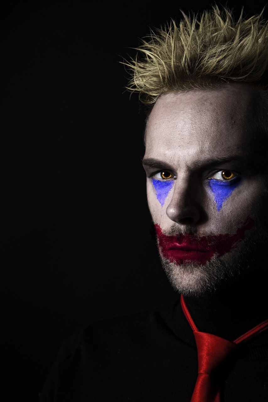 joker, clown, halloween, horror, evil, devil, demon, scary, face, man, male, movie, character, zombie, vampire, mysterious, killer, comic, bad, murder